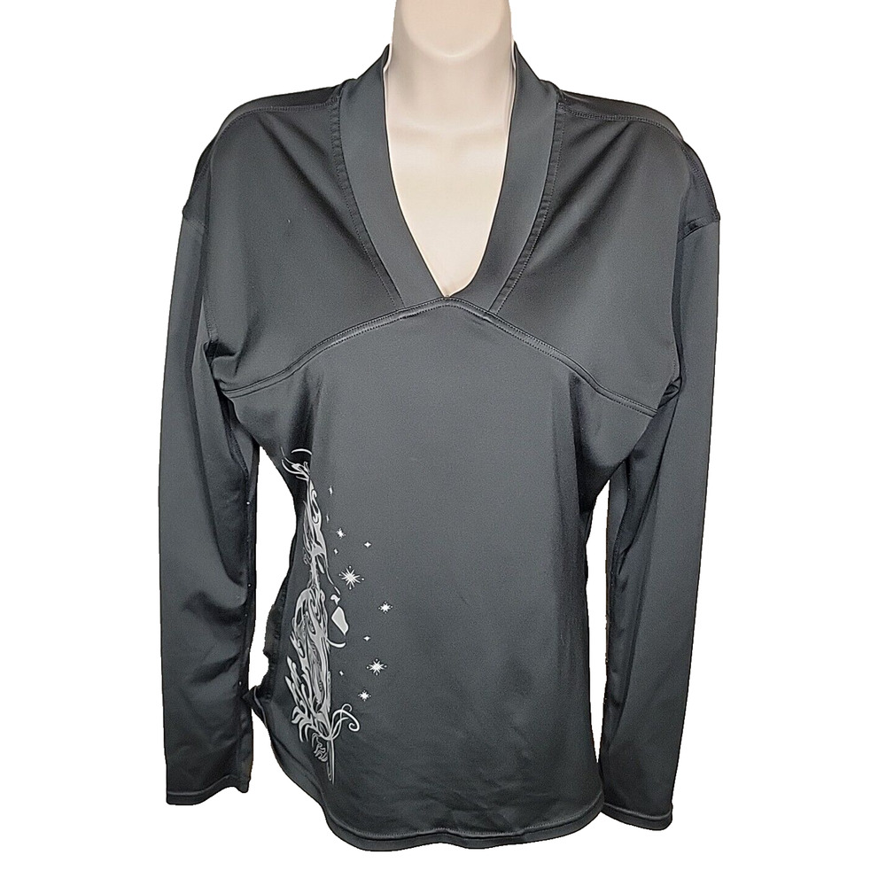 Skirt Sports Black/Silver Embellished Design Athleisure Top Size M